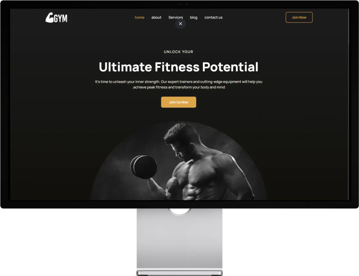 GYM - חדר כושר - אתר תדמית לעסק בתחום כושר